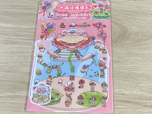 Medium Sticker Scene-Rose Wedding